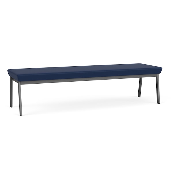 Newport 3 Seat Bench Metal Frame, Charcoal, MD Ink Upholstery